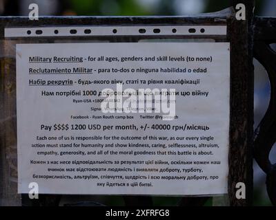 Manifestation um Hilfe in Kiew, Ukraine. Stockfoto