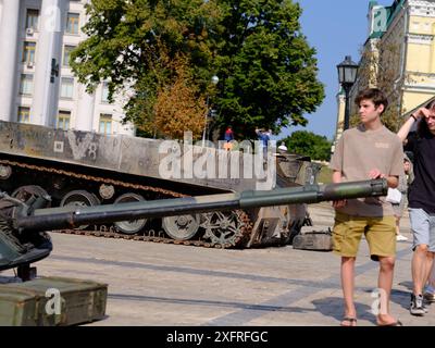Manifestation um Hilfe in Kiew, Ukraine. Stockfoto