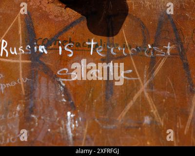 Manifestation um Hilfe in Kiew, Ukraine. Stockfoto