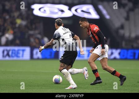 Sao Paulo, Brasilien. Juli 2024. SP - SAO PAULO - 07/04/2024 - BRASILIANER A 2024, CORINTHIANS x VITORIA - Vitoria Spieler während eines Spiels gegen Corinthians im Stadion Arena Corinthians für die brasilianische A 2024 Meisterschaft. Foto: Marcello Zambrana/AGIF (Foto: Marcello Zambrana/AGIF/SIPA USA) Credit: SIPA USA/Alamy Live News Stockfoto