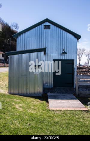 National Historic Place der AC DAVIE Werft Schmiede und Dampfhaus am Quai Paquet in Levis, Quebec, Kanada Stockfoto