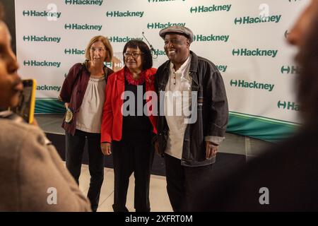 London, Großbritannien. 5. Juli 2024 als Dianne Abbott, Labour-Abgeordnete für Hackney North und Stoke Newington nach ihrer Wiederwahl mit 23.355 Stimmen bei den britischen Parlamentswahlen 2024. Credit Milo Chandler/Alamy Live News Stockfoto