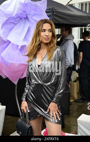 Jihane Marczak bei der Anja Gockel Fashionshow Berlin S25 'Let the Birds Fly' bei Anja Gockel Berlin/Paris44. Berlin, 02.07.2024 Stockfoto