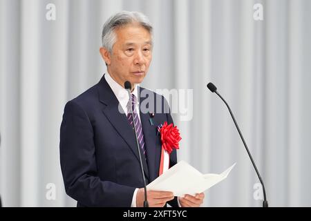 Tokio, Japan. Juli 2024. Masahito Moriyama Olympic : Zeremonie der Organisation der japanischen Nationalmannschaft für die Olympischen Spiele 2024 in Tokio, Japan . Quelle: AFLO SPORT/Alamy Live News Stockfoto