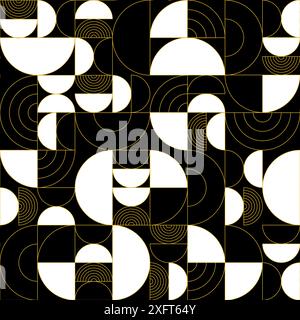 Nahtloses Kreismuster In Schwarz-Gold Stock Vektor