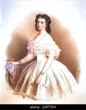 Elisabeth von Österreich, 24. Dezember 1837 als Elisabeth Amalie Eugenie von Wittelsbach, Herzogin in Bayern in München, Königreich Bayern - 10. Septe Stockfoto