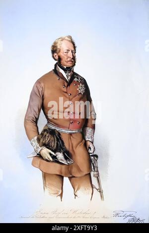 Eugen Graf Wratislaw von Mitrowitz-Nettolitzky, 1786-1867, k. General der Kavallerie, Historisch, digital restaurierte Reproduktion von einer Vorla Stockfoto