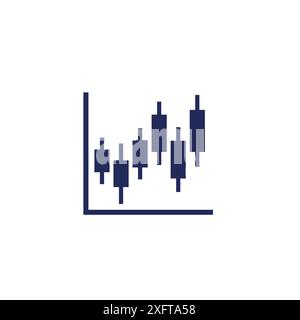 Kerzendiagramm-Symbol auf weiß Stock Vektor