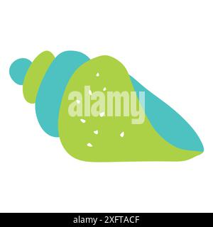 Handgezeichnete Scotts Top Shell. Flache Illustration Muschel im Cartoon-Stil isoliert auf weißem Hintergrund. Vektor-Design-Grafik für Aufkleber, Druck, Kunst Und Stock Vektor