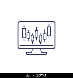 Handel, Kerzendiagramm-Liniensymbol Stock Vektor