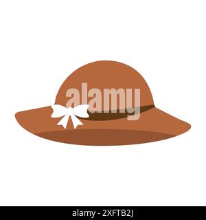Cartoon-Hüte. Weibliche und männliche Kopfbedeckung, Derby und Cowboy, Strohhut, Kappe, panama und Zylinder. Sommer Frauen Vintage Mode Hüte Vektor Illustration Stock Vektor