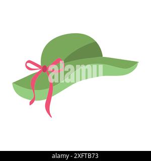 Cartoon-Hüte. Weibliche und männliche Kopfbedeckung, Derby und Cowboy, Strohhut, Kappe, panama und Zylinder. Sommer Frauen Vintage Mode Hüte Vektor Illustration Stock Vektor