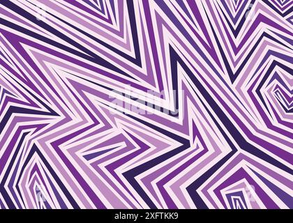 Violettes abstraktes geometrisches Linienmuster. Hintergrund mit schwarzem und weißem Vektormuster. Stock Vektor