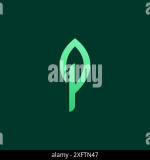 Logodesign mit Buchstabe P-Blatt. P Symbol Natur Stock Vektor