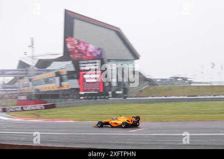 09 DUNNE Alex (irl), MP Motorsport, Dallara F3 2019, Action während der 7. Runde der FIA Formel-3-Meisterschaft 2024 vom 5. Bis 7. Juli 2024 auf dem Silverstone Circuit in Silverstone, Großbritannien - Foto Eric Alonso / DPPI Stockfoto