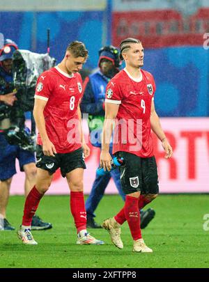 Marcel Sabitzer, AUT 9 Alexander Prass, AUT 8 im Best of 16 Spiel ÖSTERREICH - TÜRKIJE 1-2 der UEFA-Europameisterschaften 2024 am 02. Juli 2024 in Leipzig. Fotograf: Peter Schatz Stockfoto