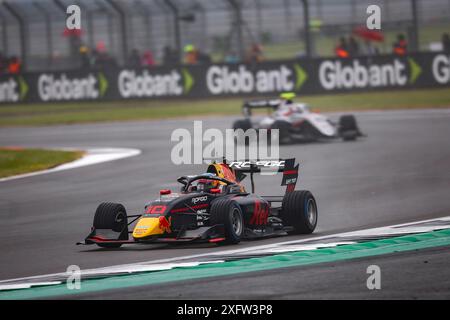 10 GOETHE Oliver (ger), Campos Racing, Dallara F3 2019, Action während der 7. Runde der FIA Formel-3-Meisterschaft 2024 vom 5. Bis 7. Juli 2024 auf dem Silverstone Circuit, in Silverstone, Großbritannien - Foto Eric Alonso / DPPI Stockfoto