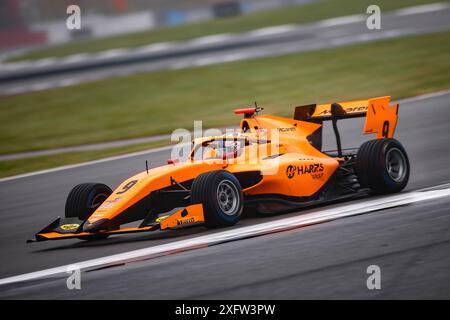 09 DUNNE Alex (irl), MP Motorsport, Dallara F3 2019, Action während der 7. Runde der FIA Formel-3-Meisterschaft 2024 vom 5. Bis 7. Juli 2024 auf dem Silverstone Circuit in Silverstone, Großbritannien - Foto Eric Alonso / DPPI Stockfoto