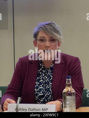 BILDER ABLEGEN. Juli 2024. Die Labour-Abgeordnete Ashley Dalton hat ihren Sitz in West Lancashire nach den gestrigen Parlamentswahlen beibehalten. Westminster, Großbritannien. März 2024. Ashley Dalton, Abgeordneter der Labour Party, nimmt an einer Parlamentarischen Veranstaltung im Portcullis House im House of Commons in Westminster Teil. Kredit: Maureen McLean/Alamy Stockfoto