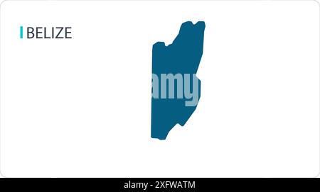 Map of BELIZE, Karte Südamerika, Region Südamerikas, mit Namen, Weltkarte, Stock Vektor