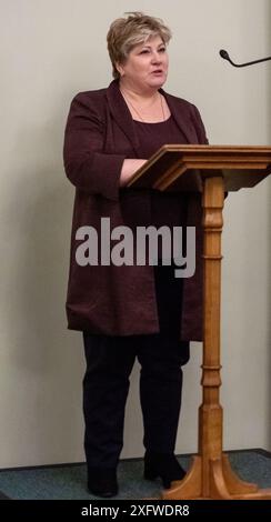 BILDER ABLEGEN. Juli 2024. Emily Thornberry, Abgeordnete der Labour Party, behielt ihren Sitz in Islington South und Finsbury nach den Parlamentswahlen 2024. Westminster, Großbritannien. November 2023. Die Labour-Abgeordnete Emily Thornberry nimmt an einem parlamentarischen Empfang im House of Commons in Westminster Teil. Kredit: Maureen McLean/Alamy Stockfoto