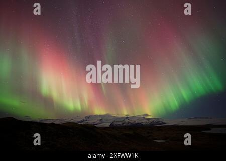 Nordlichter im Winter, Island, Oktober 2013. Stockfoto