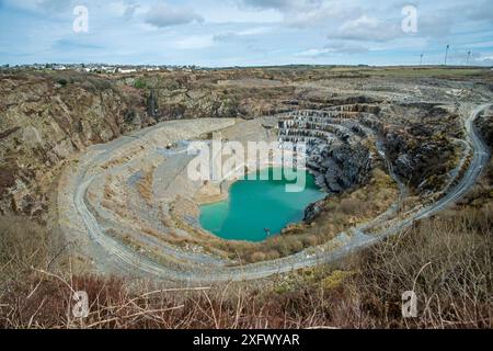 Schieferbruch, Delabole, Cornwall, England, Großbritannien. März 2018. Stockfoto