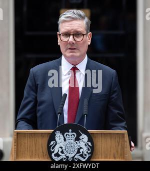 London, Großbritannien. Juli 2024. Der neu ernannte britische Premierminister Keir Starmer hielt seine erste Rede als Premierminister. Fotografiert von Credit: Michael Tubi/Alamy Live News Stockfoto