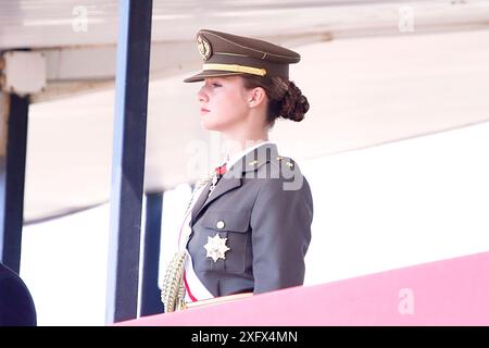 Talarn, Katalonien, Spanien. Juli 2024. Kronprinzessin Leonor nimmt am 5. Juli 2024 in Talarn, Spanien, bei der Präsentation der königlichen Entlastungen zur 49. Förderung der NCO-Skala an der General Basic Academy for Non-Officers Teil (Foto: © Jack Abuin/ZUMA Press Wire). Nicht für kommerzielle ZWECKE! Stockfoto