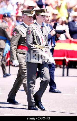 Talarn, Katalonien, Spanien. Juli 2024. Kronprinzessin Leonor nimmt am 5. Juli 2024 in Talarn, Spanien, bei der Präsentation der königlichen Entlastungen zur 49. Förderung der NCO-Skala an der General Basic Academy for Non-Officers Teil (Foto: © Jack Abuin/ZUMA Press Wire). Nicht für kommerzielle ZWECKE! Stockfoto