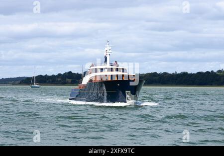 Fjaella P70 Spirit Yacht 21,7 m Motorkreuzer auf dem Orwell River Suffolk England Stockfoto