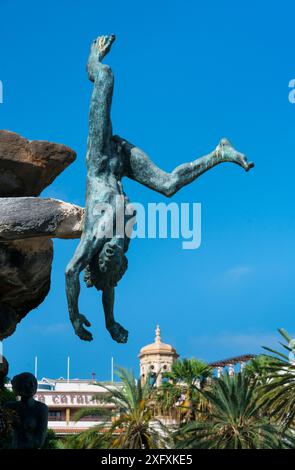 Doramas Denkmal für den letzten Ureinwohner, Doramas Park, Las Palmas Stadt, Gran Canaria Insel, die Kanarischen Inseln. August 2018. Stockfoto