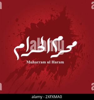 10 Muharram Tag der Ashura Vorlage Hintergrund . Islamisches Neujahrspostdesign mit islamischer Kalligeraphie. Übersetzung der zehnte Tag von Muharram Stock Vektor