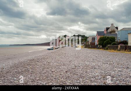 Budleigh Salterton Beach im Spätsommer. Stockfoto