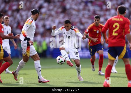Stuttgart, Deutschland. Juli 2024. Jamal Musiala (Deutschland) im Viertelfinale der UEFA Euro 2024 in der Arena Stuttgart am 5. Juli 2024 in Stuttgart im Einsatz Stockfoto