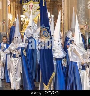 Karfreitag, Teilnehmer, Kapuzen, Kostüm, Tradition, Zoll, Semana Santa, Orihuela, Vega Baja, Provinz Alicante, Spanien Stockfoto