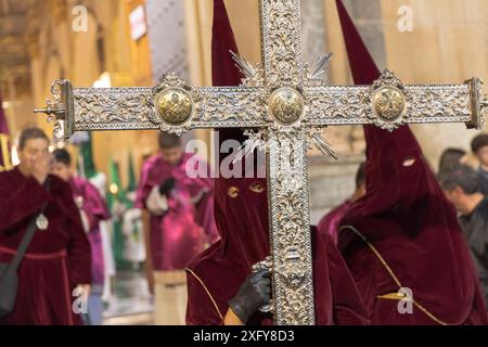 Karfreitag, Teilnehmer, Kapuzen, Kostüm, Tradition, Zoll, Semana Santa, Orihuela, Vega Baja, Provinz Alicante, Spanien Stockfoto