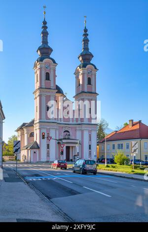 Heiligenkreuz Kirche, Heiligenkreuz Kirche in Villach, Kärnten, Österreich Stockfoto