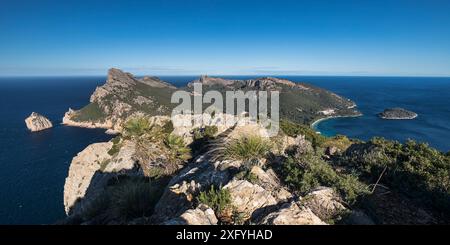 Cap de Formentor, östliches Ende der Halbinsel Formentor, Region Serra de Tramuntana, Mallorca, Balearen, Spanien, Europa Stockfoto