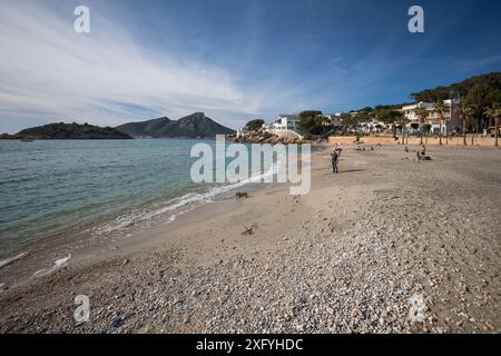 Strand in Sant Elm, Region Serra de Tramuntana, Mallorca, Balearen, Spanien, Europa Stockfoto