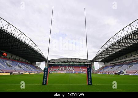 Wigan, Großbritannien. Juli 2024. Eine allgemeine Ansicht des DW-Stadions vor dem Spiel Wigan Warriors gegen Leigh Leopards im DW Stadium, Wigan, Vereinigtes Königreich, 5. Juli 2024 (Foto: Cody Froggatt/News Images) in Wigan, Vereinigtes Königreich am 5. Juli 2024. (Foto: Cody Froggatt/News Images/SIPA USA) Credit: SIPA USA/Alamy Live News Stockfoto