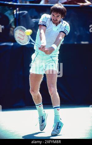 Jimmy Connors bei den US Open Tennis 1980. Stockfoto