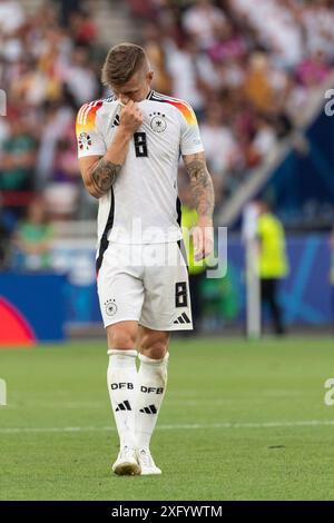 Nach spielende Entaeuschung, Frust bei Toni Kroos (Deutschland #08) GER, Spanien (ESP) vs. Deutschland (GER), Fussball Europameisterschaft, UEFA EURO 2024, Viertelfinale, 05.07.24, Foto: Eibner-Pressefoto/Wolfgang Frank Stockfoto