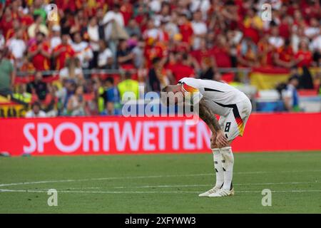 Nach spielende Entaeuschung, Frust bei Toni Kroos (Deutschland #08) GER, Spanien (ESP) vs. Deutschland (GER), Fussball Europameisterschaft, UEFA EURO 2024, Viertelfinale, 05.07.24, Foto: Eibner-Pressefoto/Wolfgang Frank Stockfoto