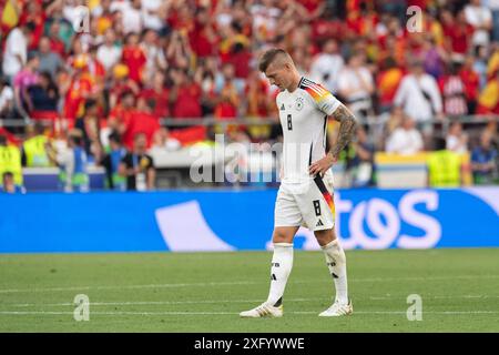 Nach spielende Entaeuschung, Frust bei Toni Kroos (Deutschland #08) GER, Spanien (ESP) vs. Deutschland (GER), Fussball Europameisterschaft, UEFA EURO 2024, Viertelfinale, 05.07.24, Foto: Eibner-Pressefoto/Wolfgang Frank Stockfoto