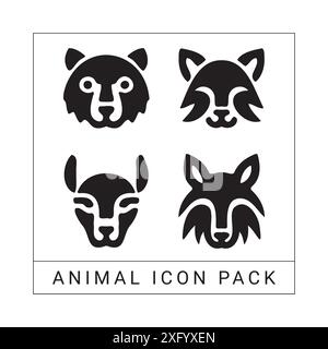 Tiersymbolpaket Mit Vektordateien Stock Vektor
