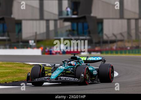 Silverstone, Großbritannien. Juli 2024. Lance Walk (CAN) - Aston Martin Aramco F1 Team - Aston Martin AMR24 - Mercedes während Freies Training am 2. Tag, freitag, 5. juli 2024 des Formel 1 qatar Airways british Grand prix 2024, der vom 5. juli bis 7. juli 2024 auf dem silverstone-Kurs stattfinden soll (Fotoalbum Alessio de Marco/SIPA USA) Credit: SIPA USA/Alamy Live News Stockfoto