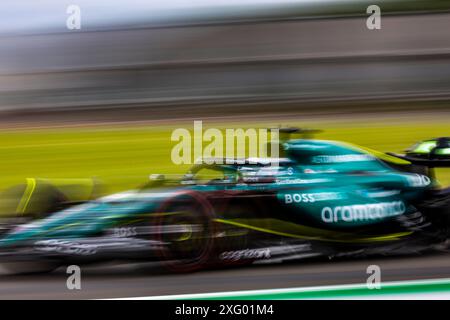 Silverstone, Großbritannien. Juli 2024. Lance Walk (CAN) - Aston Martin Aramco F1 Team - Aston Martin AMR24 - Mercedes während Freies Training am 2. Tag, freitag, 5. juli 2024 des Formel 1 qatar Airways british Grand prix 2024, der vom 5. juli bis 7. juli 2024 auf dem silverstone-Kurs stattfinden soll (Fotoalbum Alessio de Marco/SIPA USA) Credit: SIPA USA/Alamy Live News Stockfoto