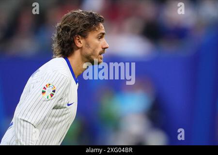 Hamburg, Deutschland. Juli 2024. Antonie Griezmann aus Frankreich während des Spiels der UEFA Euro 2024 zwischen Portugal und Frankreich. Das Viertelfinale wurde am 5. Juli 2024 im Volksparkstadion in Hamburg ausgetragen. (Foto: Bagu Blanco/PRESSINPHOTO/Alamy Live News Stockfoto