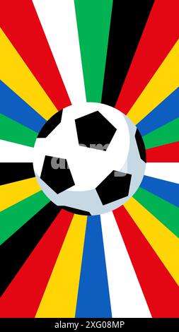 Fußball-Euro-Meisterschaft 2024. Fußball-Cup-Banner. Stock Vektor